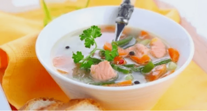 Fish soup with protein diet