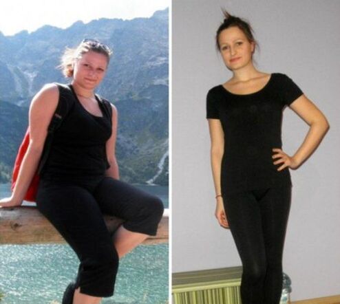 The girl lost weight effectively using a buckwheat diet